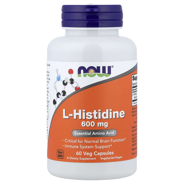NOW Foods, L-Histidine, 600 mg, 60 Veg Capsules