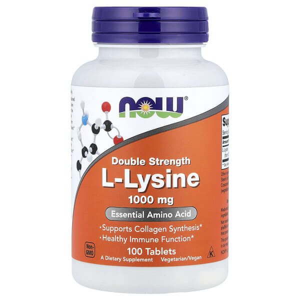 NOW Foods, L-Lysine, 1,000 mg, 100 Tablets