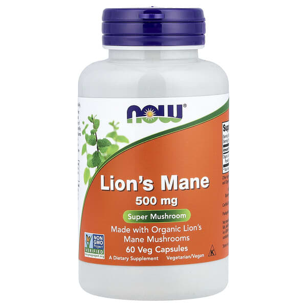 NOW Foods, Lion's Mane, 500 mg, 60 Veg Capsules