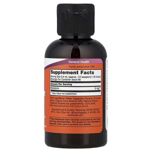Alternative view of NOW Foods, Liquid Melatonin, 2 fl oz (59 ml)