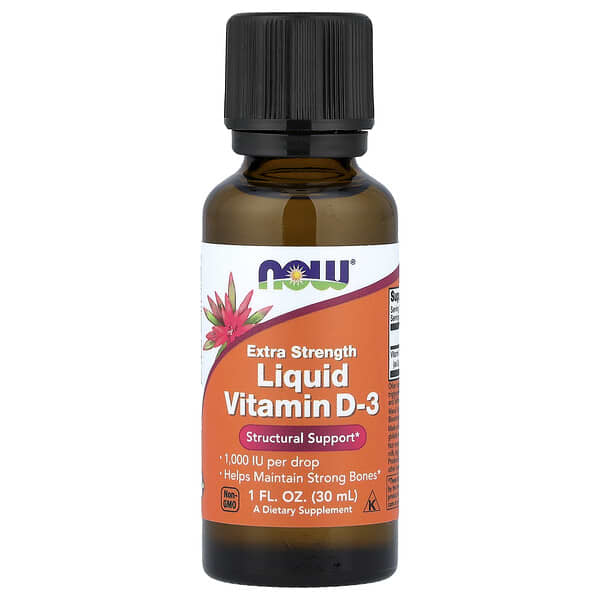NOW Foods, Liquid Vitamin D-3, 1,000 IU, 1 fl oz (30 ml)
