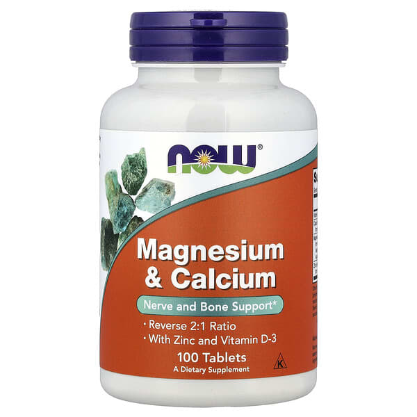 NOW Foods, Magnesium & Calcium With Zinc and Vitamin D-3, 100 Tablets