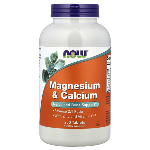NOW Foods, Magnesium & Calcium With Zinc and Vitamin D-3, 250 Tablets 2 NOW Foods, Magnesium & Calcium With Zinc and Vitamin D-3, 250 Tablets