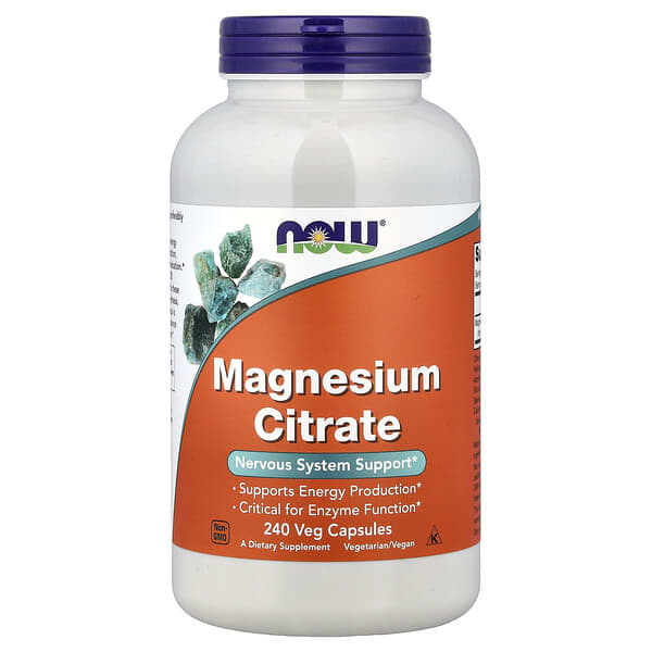 NOW Foods, Magnesium Citrate, 240 Veg Capsules (133 mg per Capsule)