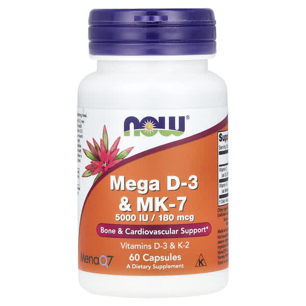 NOW Foods, Mega D-3 & MK-7, 60 Capsules
