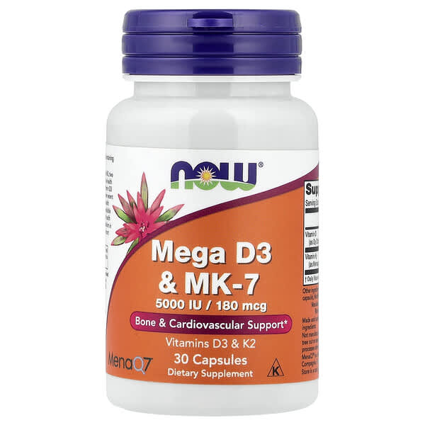 NOW Foods, Mega D3 & MK-7, 30 Capsules