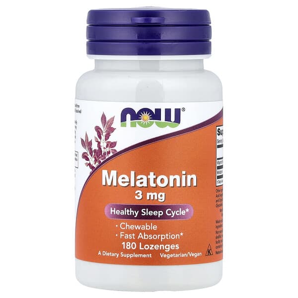 NOW Foods, Melatonin, 3 mg, 180 Lozenges