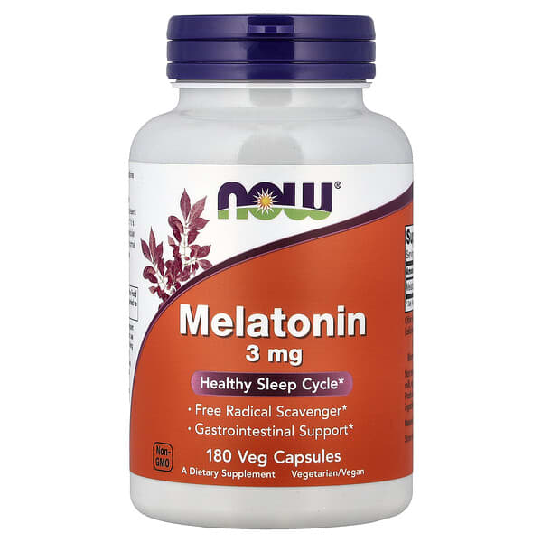NOW Foods, Melatonin, 3 mg, 180 Veg Capsules