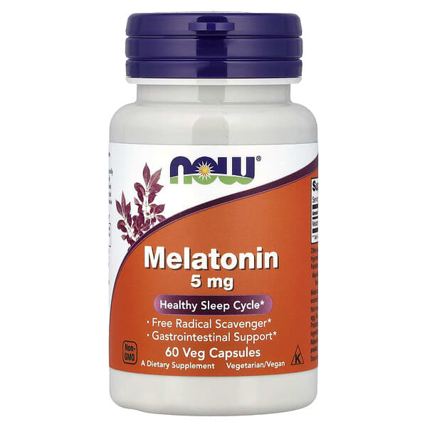 NOW Foods, Melatonin, 5 mg, 60 Veg Capsules