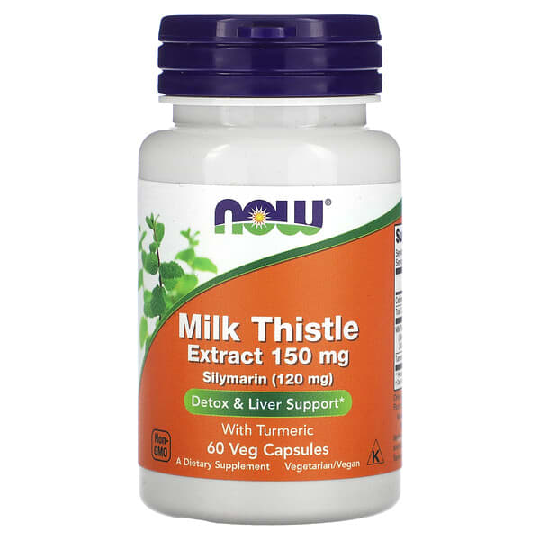 NOW Foods, Milk Thistle Extract with Turmeric, 60 Veg Capsules