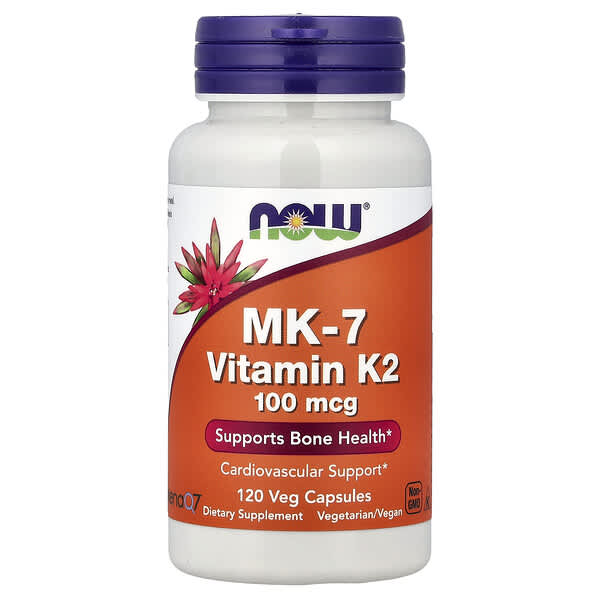 NOW Foods, MK-7 Vitamin K-2 , 100 mcg, 120 Veg Capsules