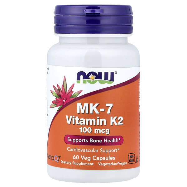 NOW Foods, MK-7 Vitamin K-2, 100 mcg, 60 Veg Capsules