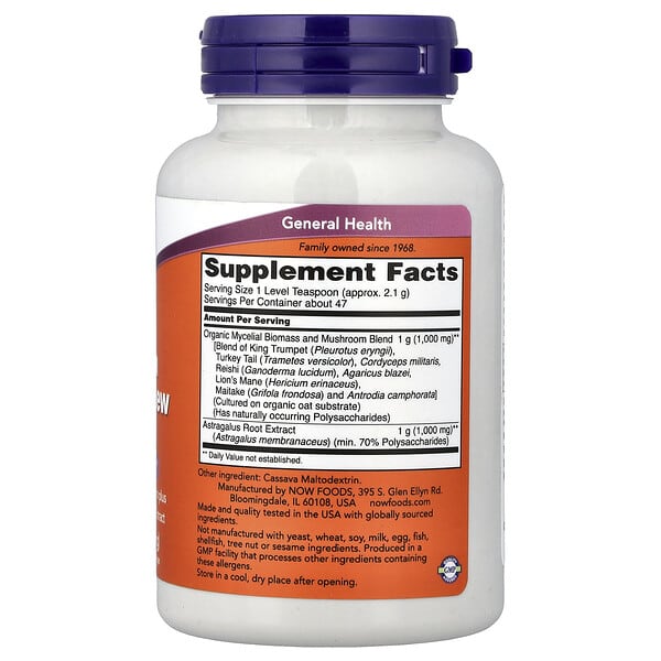 Alternative view of NOW Foods, Mushroom Immune Renew Powder, 3.5 oz (99 g)