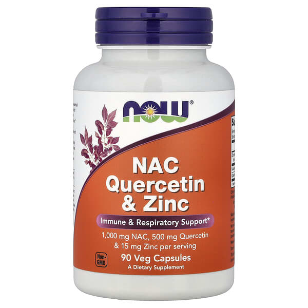 NOW Foods, NAC Quercetin & Zinc, 90 Veg Capsules