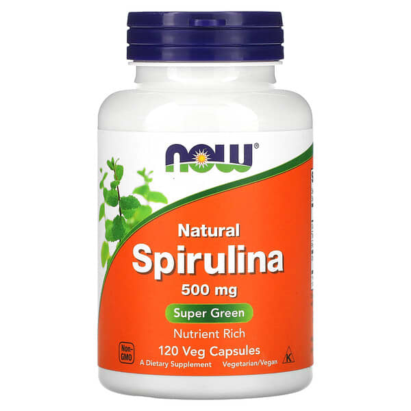 NOW Foods, Natural Spirulina, 500 mg, 120 Veg Capsules 3 NOW Foods, Natural Spirulina, 500 mg, 120 Veg Capsules