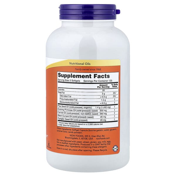 Alternative view of NOW Foods, Omega 3-6-9, 250 Softgels