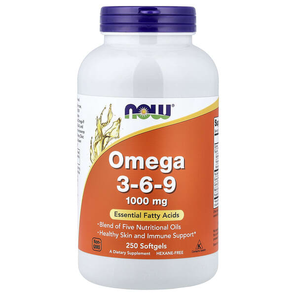 NOW Foods, Omega 3-6-9, 250 Softgels