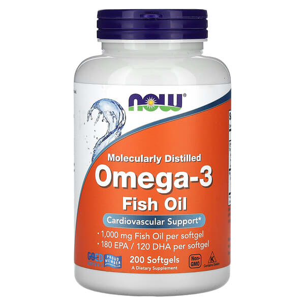 NOW Foods, Omega-3 Fish Oil, 200 Softgels