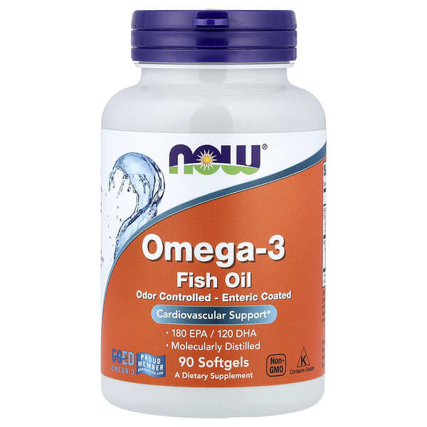 NOW Foods, Omega-3 Fish Oil, 90 Softgels
