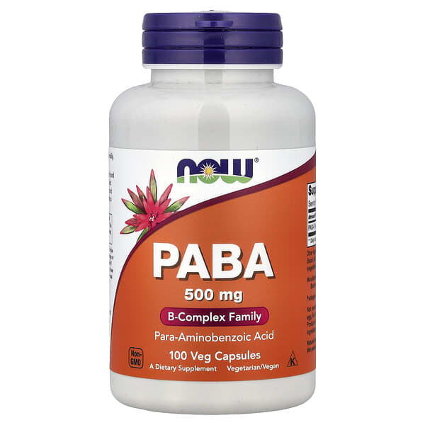 NOW Foods, PABA, 500 mg, 100 Veg Capsules