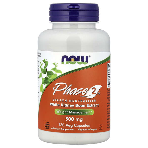 NOW Foods, Phase 2®, Starch Neutralizer, 500 mg, 120 Veg Capsules