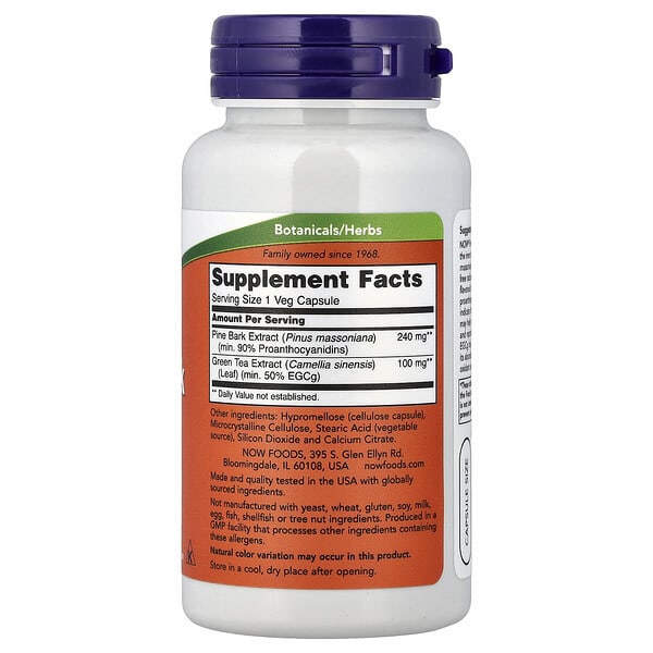 Alternative view of NOW Foods, Pine Bark Extract, 240 mg, 90 Veg Capsules