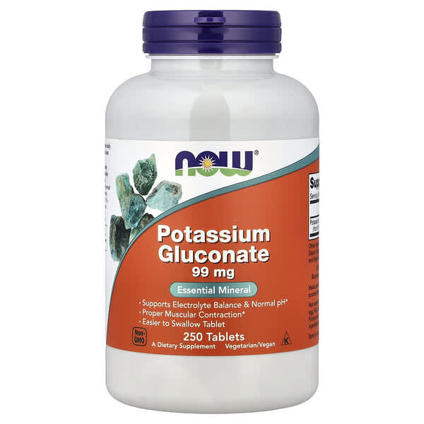 NOW Foods, Potassium Gluconate, 99 mg, 250 Tablets
