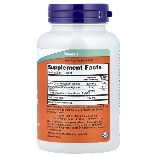 Alternative view of NOW Foods, Potassium Plus Iodine, 180 Tablets