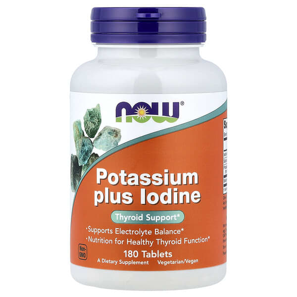 NOW Foods, Potassium Plus Iodine, 180 Tablets