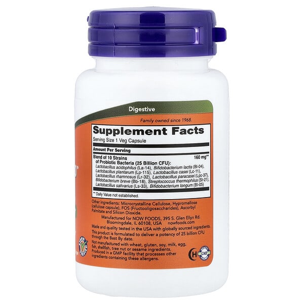 Alternative view of NOW Foods, Probiotic-10™ 25 Billion, 50 Veg Capsules