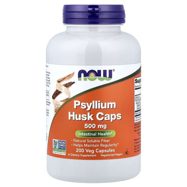 NOW Foods, Psyllium Husk Caps, 200 Veg Capsules (0.5 g per Capsule)
