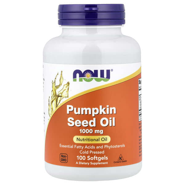 NOW Foods, Pumpkin Seed Oil, 100 Softgels (1,000 mg per Softgel)