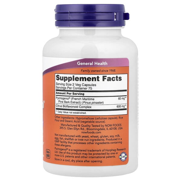 Alternative view of NOW Foods, Pycnogenol® With Bioflavonoids, 150 Veg Capsules