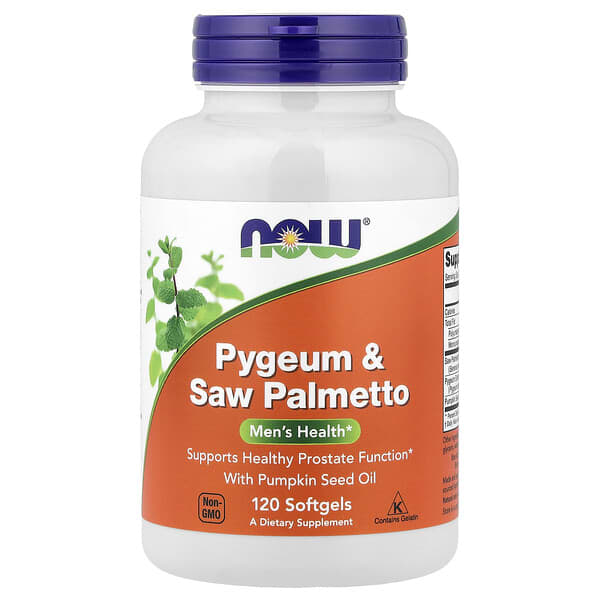 NOW Foods, Pygeum & Saw Palmetto With Pumpkin Seed Oil, 120 Softgels