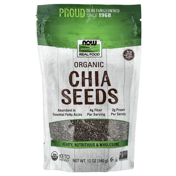 NOW Foods, Real Food, Organic Chia Seeds, 12 oz (340 g)