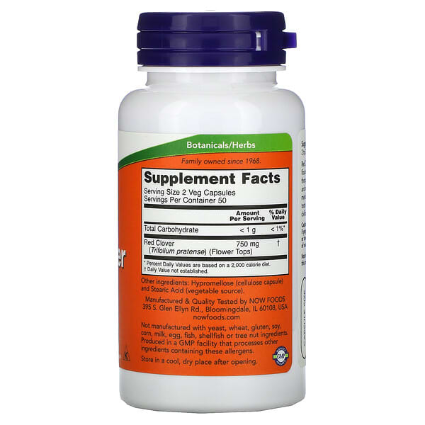 Alternative view of NOW Foods, Red Clover, 375 mg, 100 Veg Capsules
