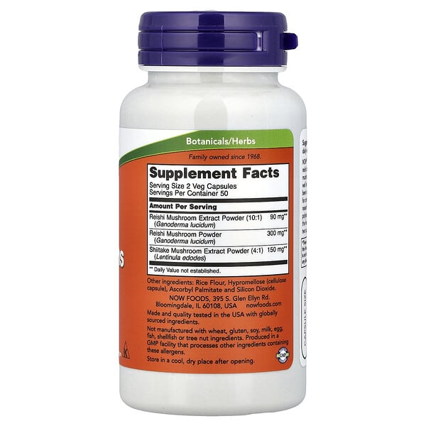 Alternative view of NOW Foods, Rei-Shi Mushrooms, 100 Veg Capsules