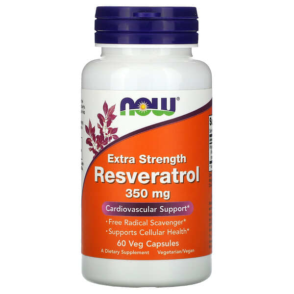NOW Foods, Resveratrol, 350 mg, 60 Veg Capsules 4 NOW Foods, Resveratrol, 350 mg, 60 Veg Capsules