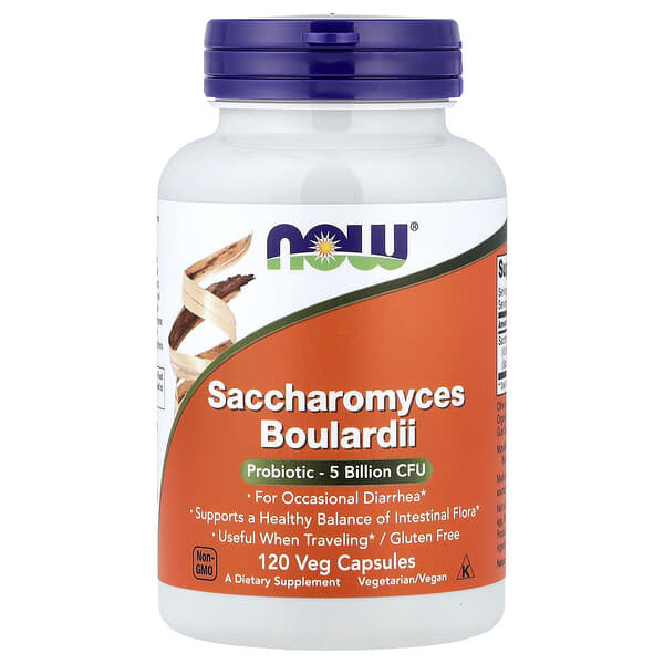 NOW Foods, Saccharomyces Boulardii, 5 Billion CFU, 120 Veg Capsules