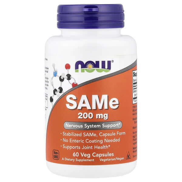 NOW Foods, SAMe, 200 mg, 60 Veg Capsules