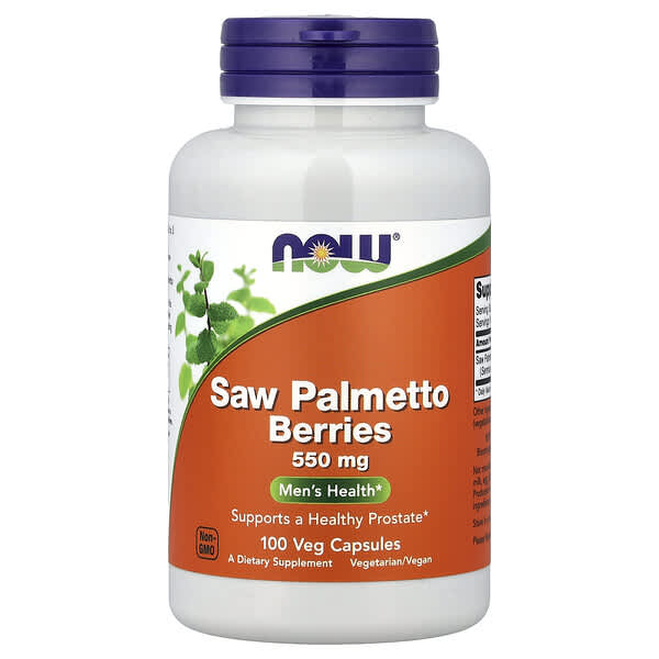NOW Foods, Saw Palmetto Berries, 550 mg, 100 Veg Capsules
