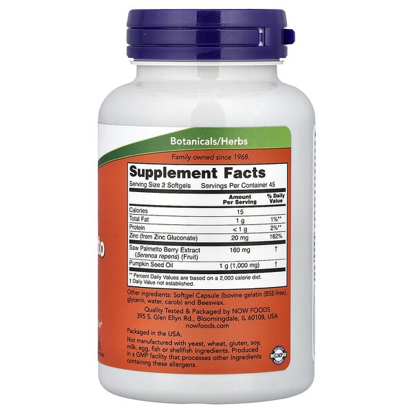Alternative view of NOW Foods, Saw Palmetto Extract,  , 90 Softgels