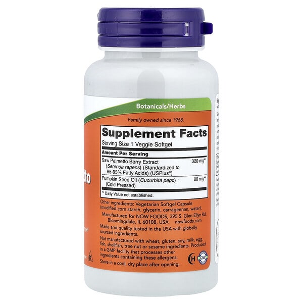 Alternative view of NOW Foods, Saw Palmetto Extract, 90 Veggie Softgels