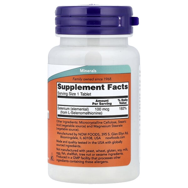 Alternative view of NOW Foods, Selenium, 100 mcg, 100 Tablets