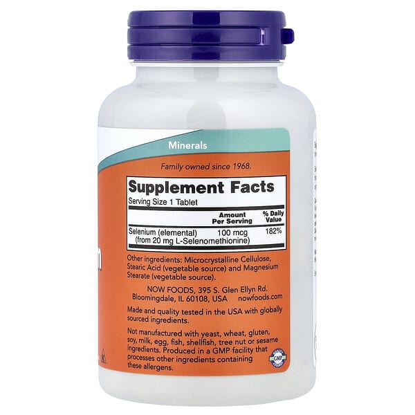 Alternative view of NOW Foods, Selenium, 100 mcg, 250 Tablets