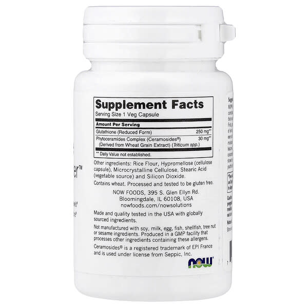 Alternative view of NOW Foods, Solutions, Glutathione Skin Brightener™, 30 Veg Capsules