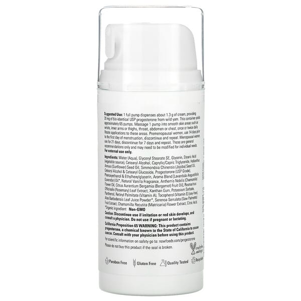 Alternative view of NOW Foods, Solutions, Progesterone from Wild Yam, Balancing Skin Cream, Calming Lavender, 3 oz (85 g)