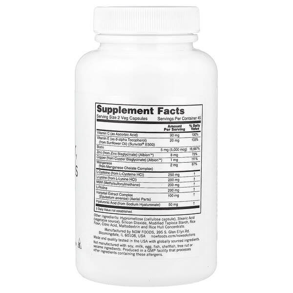 Alternative view of NOW Foods, Solutions, Vegan Hair, Skin & Nails, 90 Veg Capsules