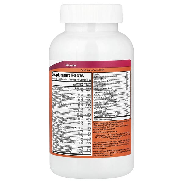 Alternative view of NOW Foods, Special Two, Multi Vitamin, 240 Veg Capsules