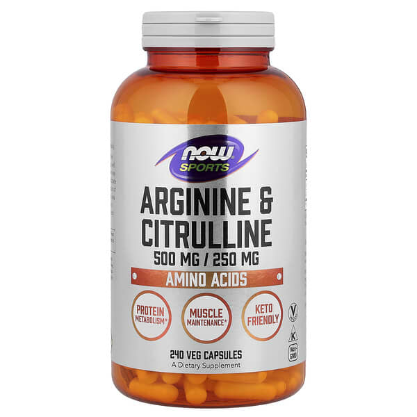 NOW Foods, Sports, Arginine & Citrulline, 240 Veg Capsules